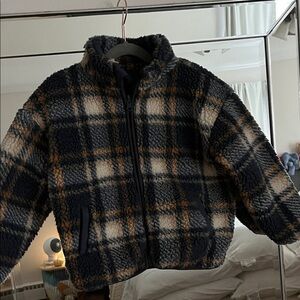 Worn once Zara Kids Plaid Reversible fleece Jacket
